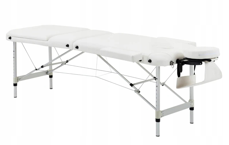 Masážní lůžko Hliníkový skládací stůl Bílý Kosmetický 215 cm x 60 cm