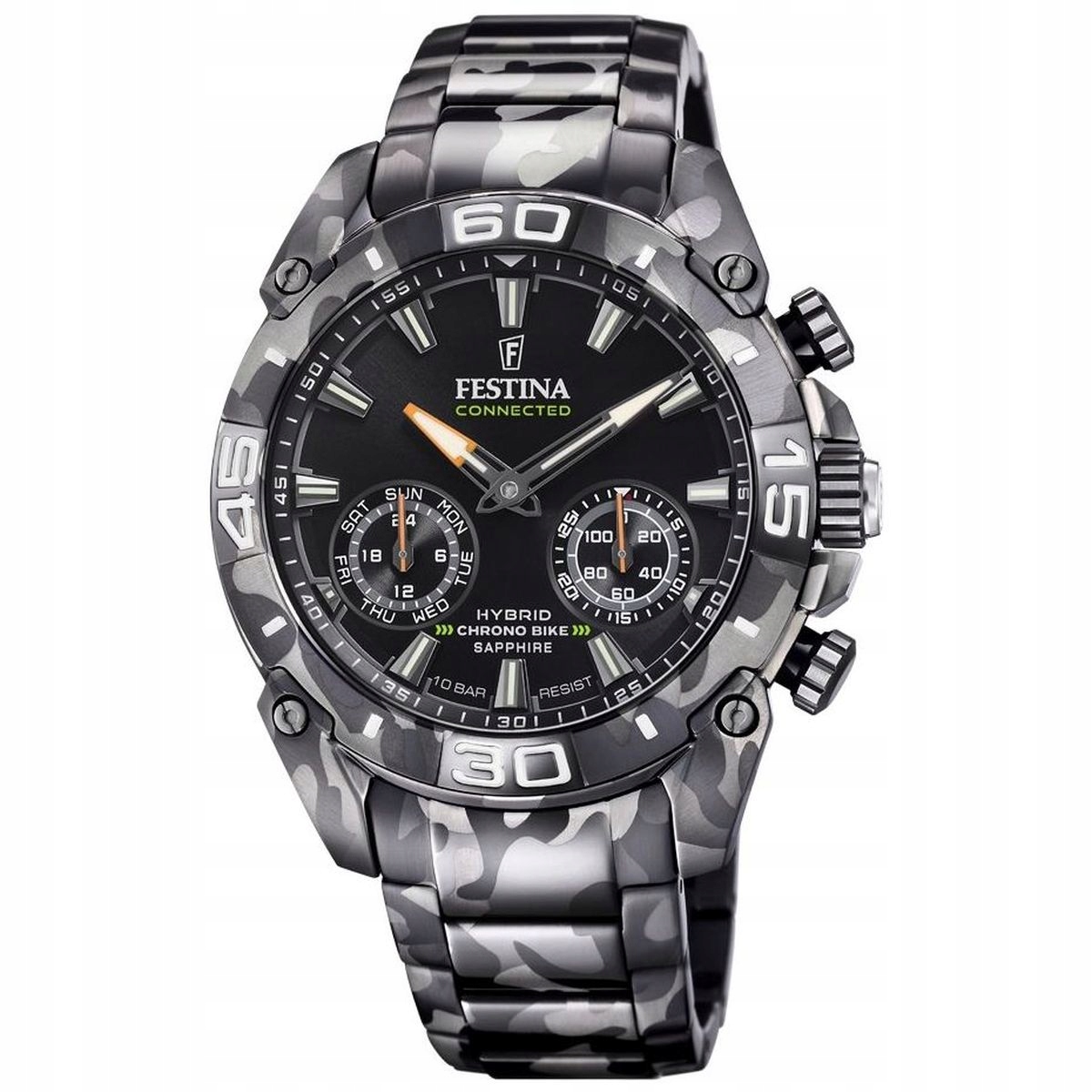 Hodinky Festina Chrono Bike Connected černé vojenské maskáčový 20545-1