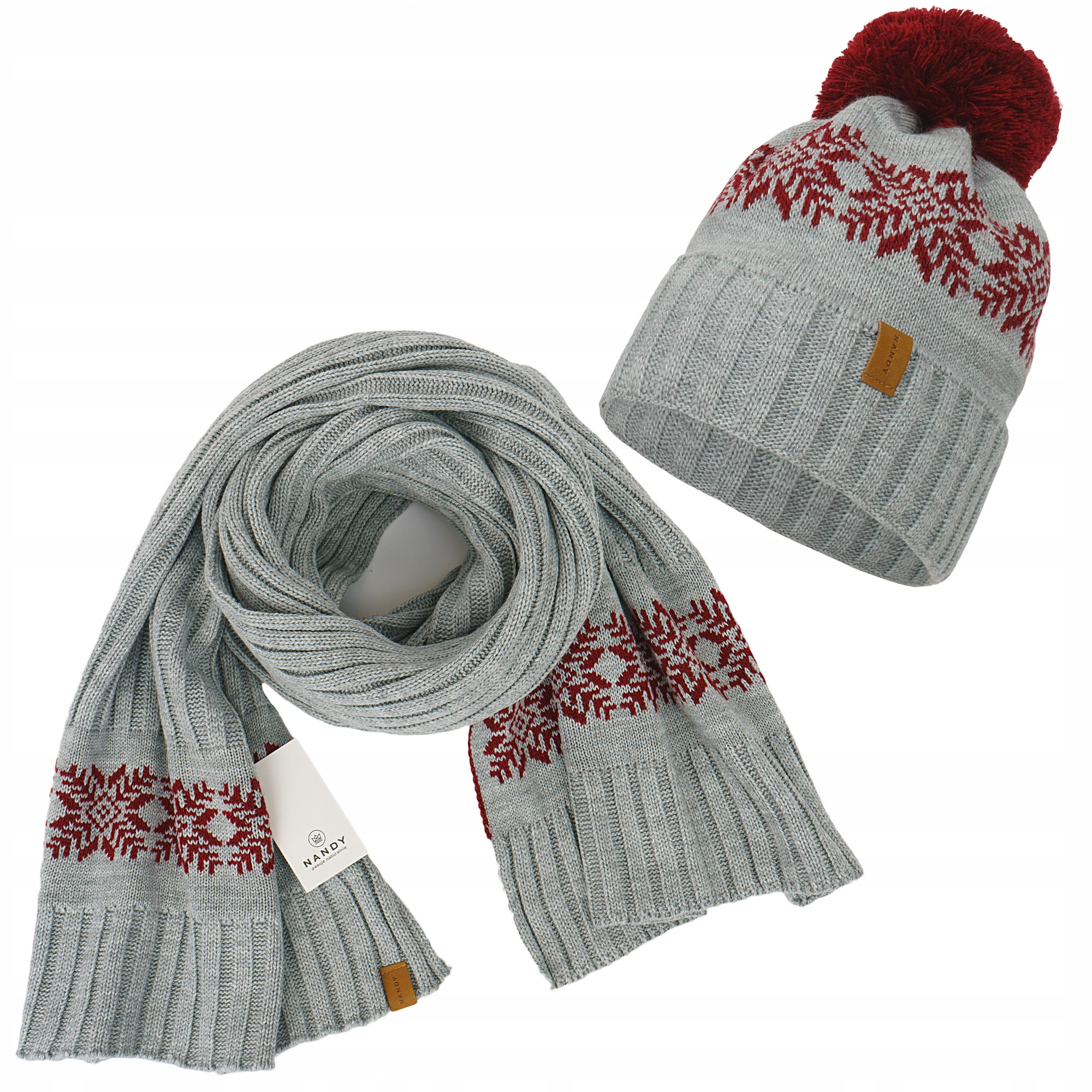 Nandy Komplet Čepice Teplá zimní šála Norská