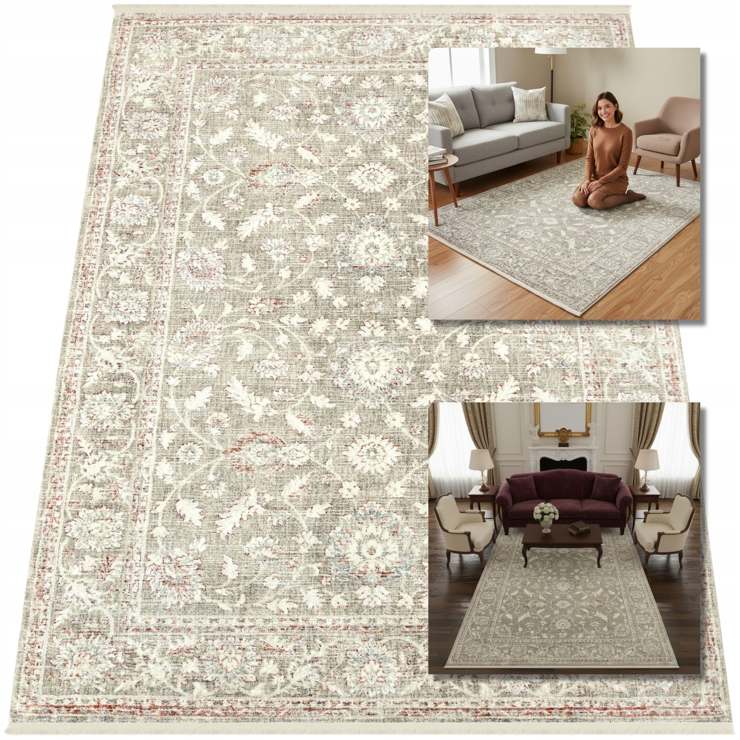 Koberec 200x300 cm Starý Béžový Galba Antic Koberce Do Obývacího Pokoje Vintage