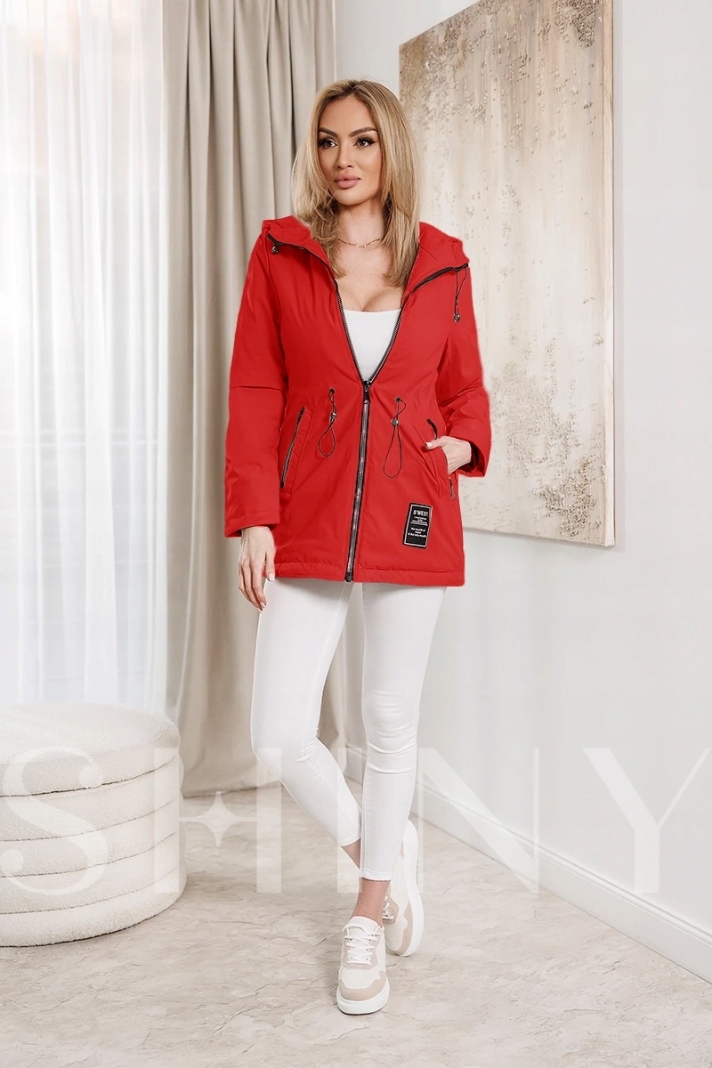 Bunda S Kapucí B8236 Červená XL (42)