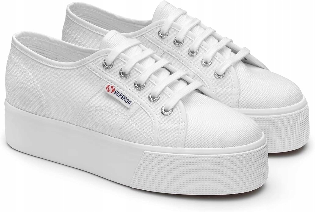 Trampki włoskie Superga Linea Up Down sneakersy r. 39 białe wysoka podeszwa
