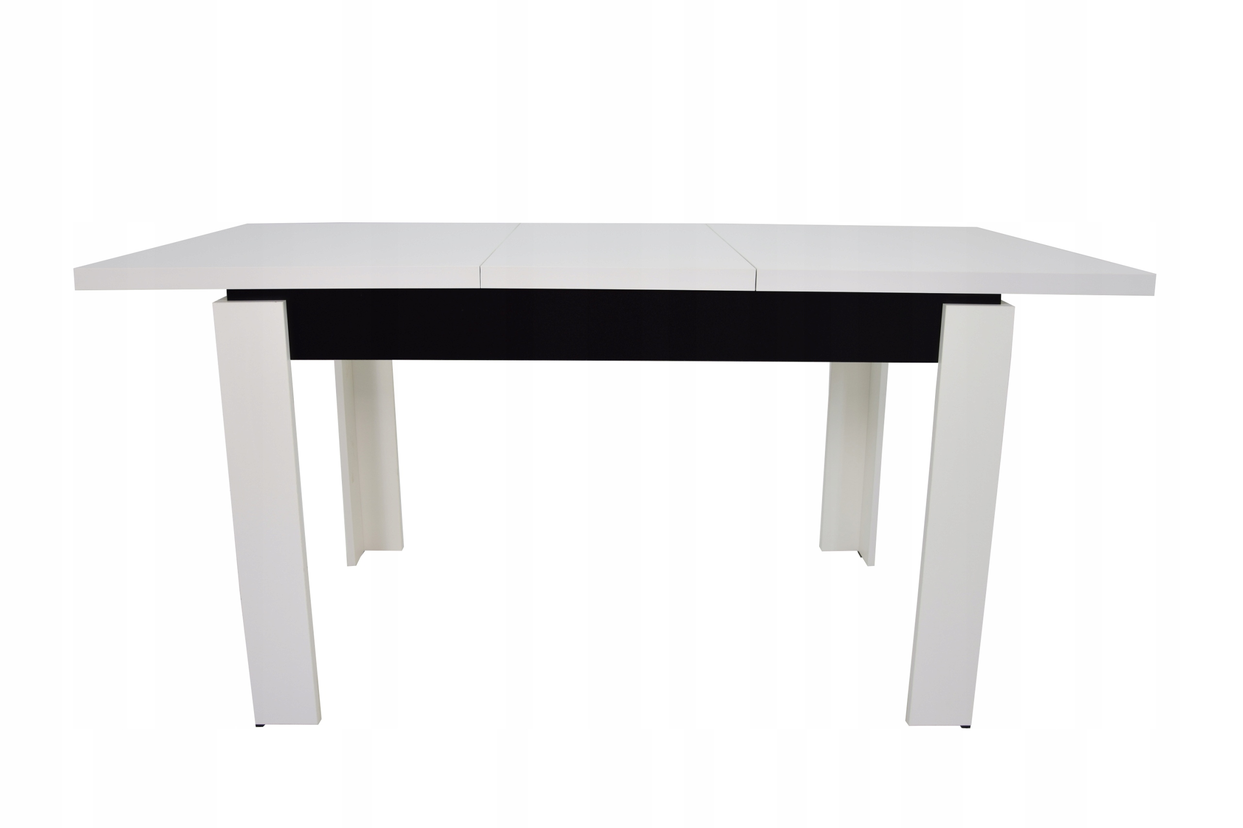 Biały stół 80x120/160 i 4 czarne krzesła Zestaw Kolor blatu biały