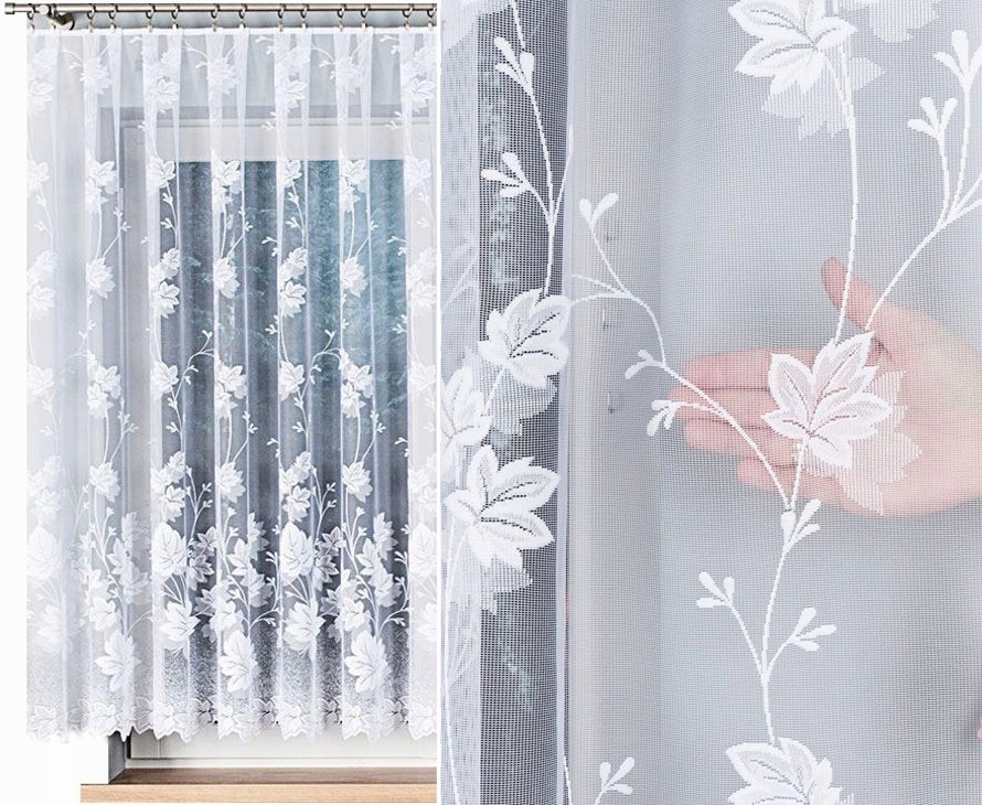 Božena záclona vzor 023025, 500 x 150 cm, rovná (hotová) s lemováním