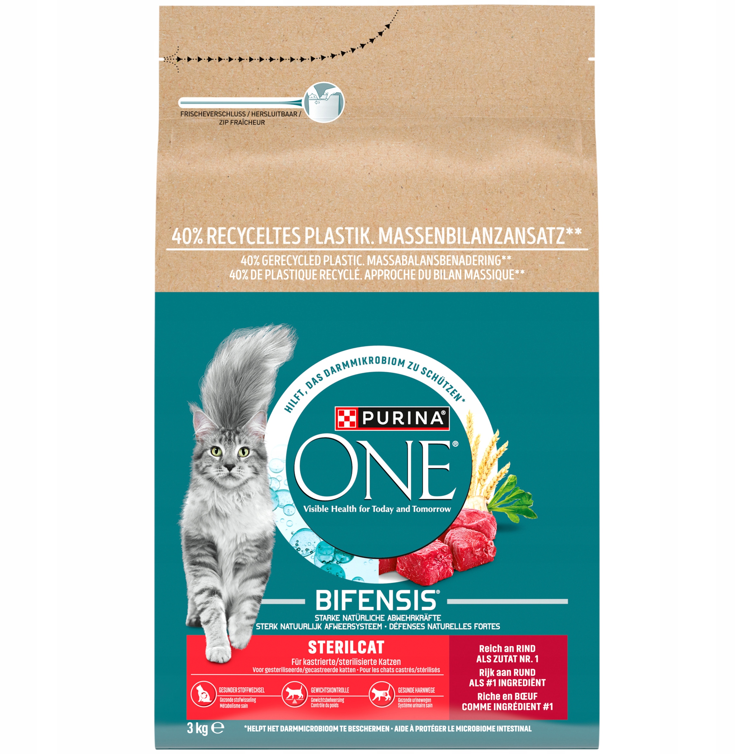 Levně Purina One Sterilcat S Hovězím Masem Suché Krmivo Pro Kočky 3 kg
