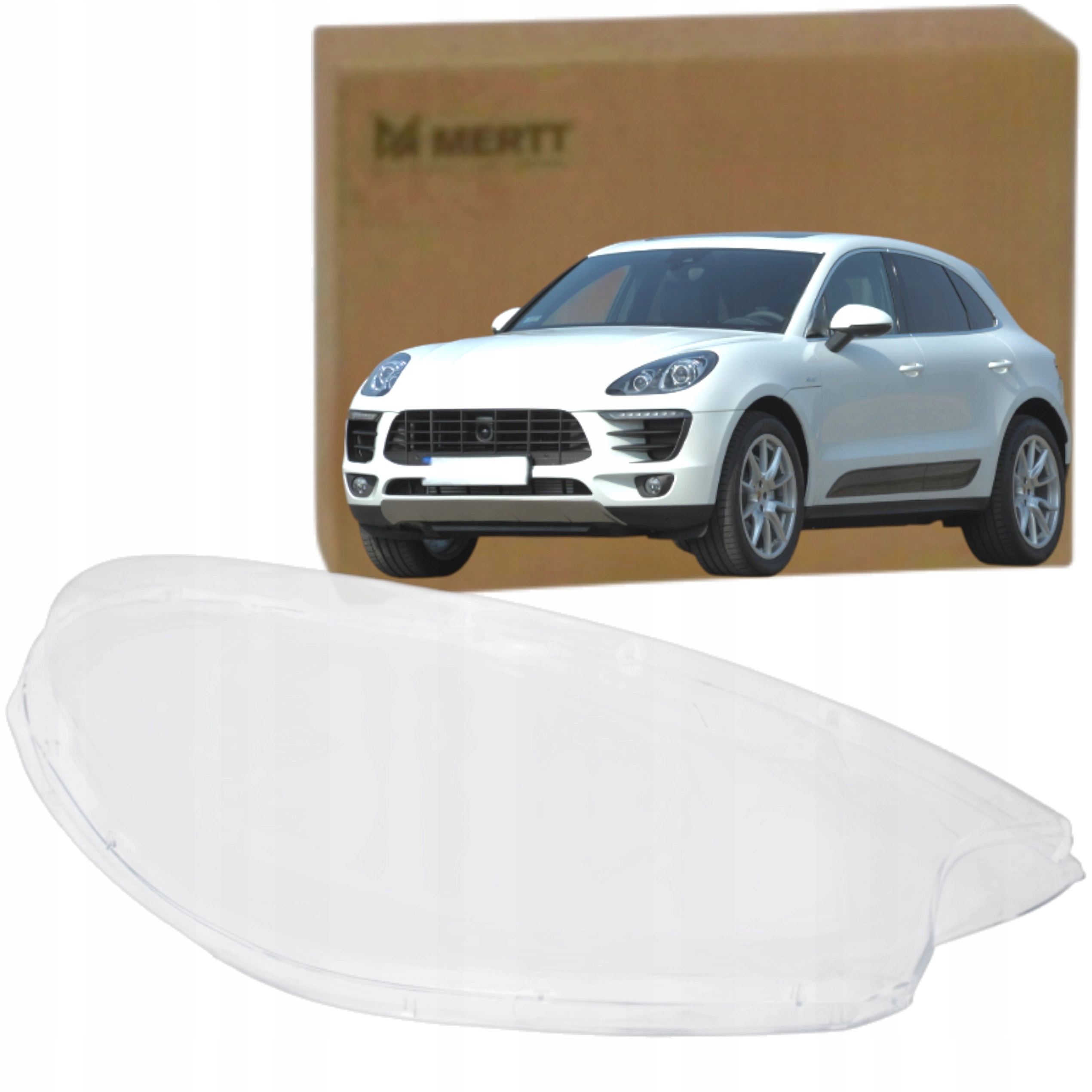 Pravý nový kryt předního světlometu sklo Porsche Macan 2014-2018