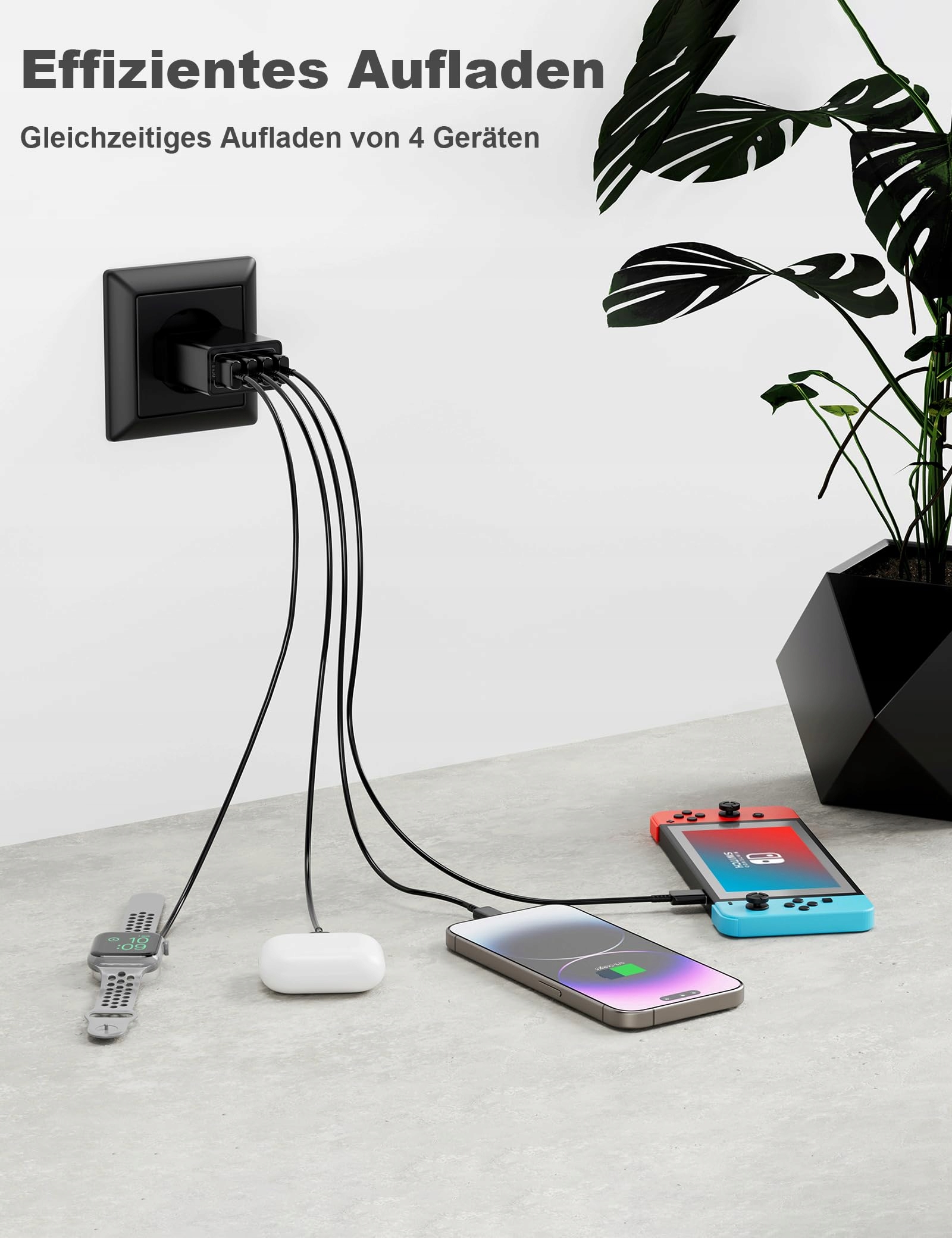 KAYSHOW Ładowarka USB 33W 4 Porty Szybkie Ładowanie iPhone Android — miniatura 2
