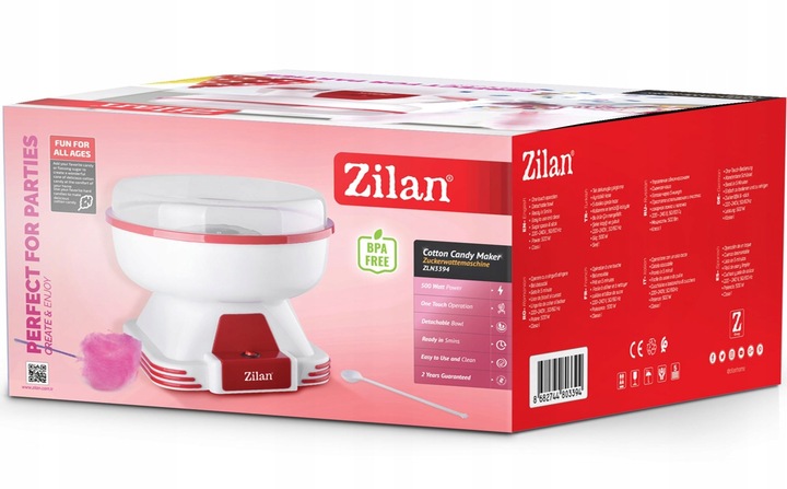 MASZYNKA DO WATY CUKROWEJ DOMOWY ZESTAW 500W Kolor dominujący czerwony