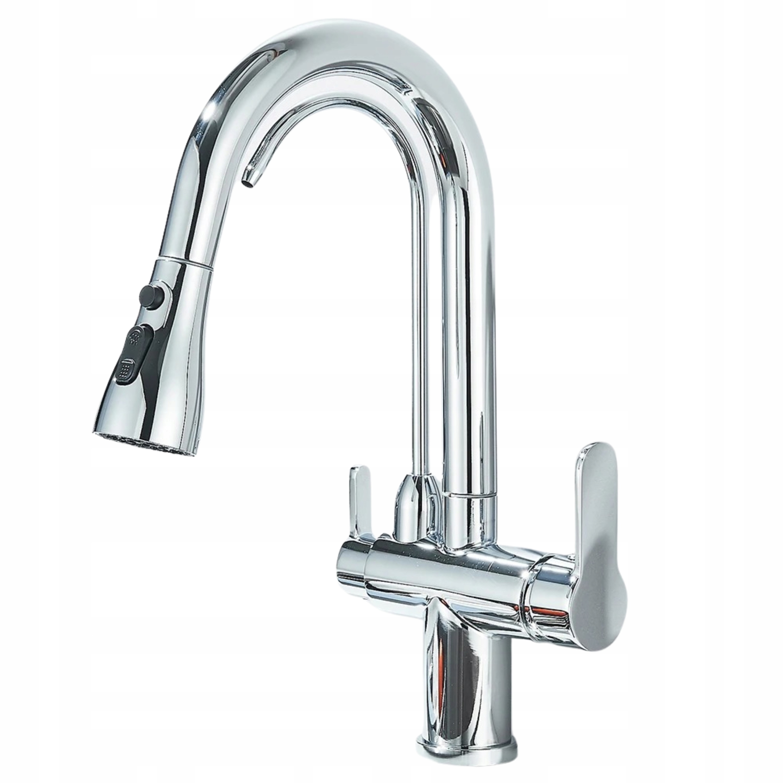 Trojcestná kuchynská batéria pre filter Trivium Strieborný chróm Lesklý