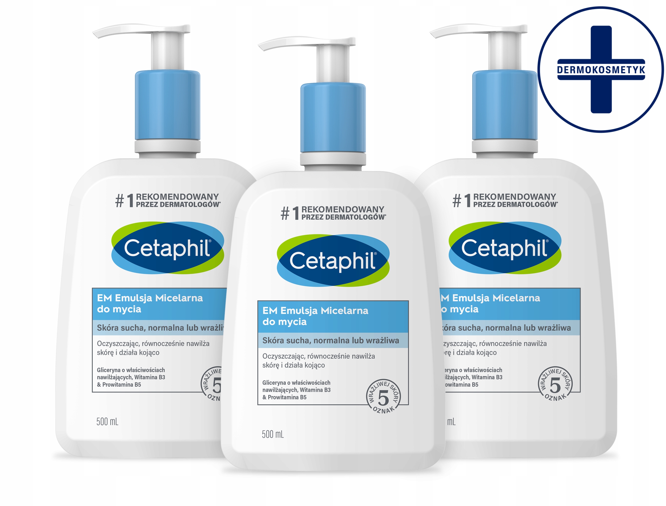 Zestaw Cetaphil Em Emulsja micelarna 500 x3