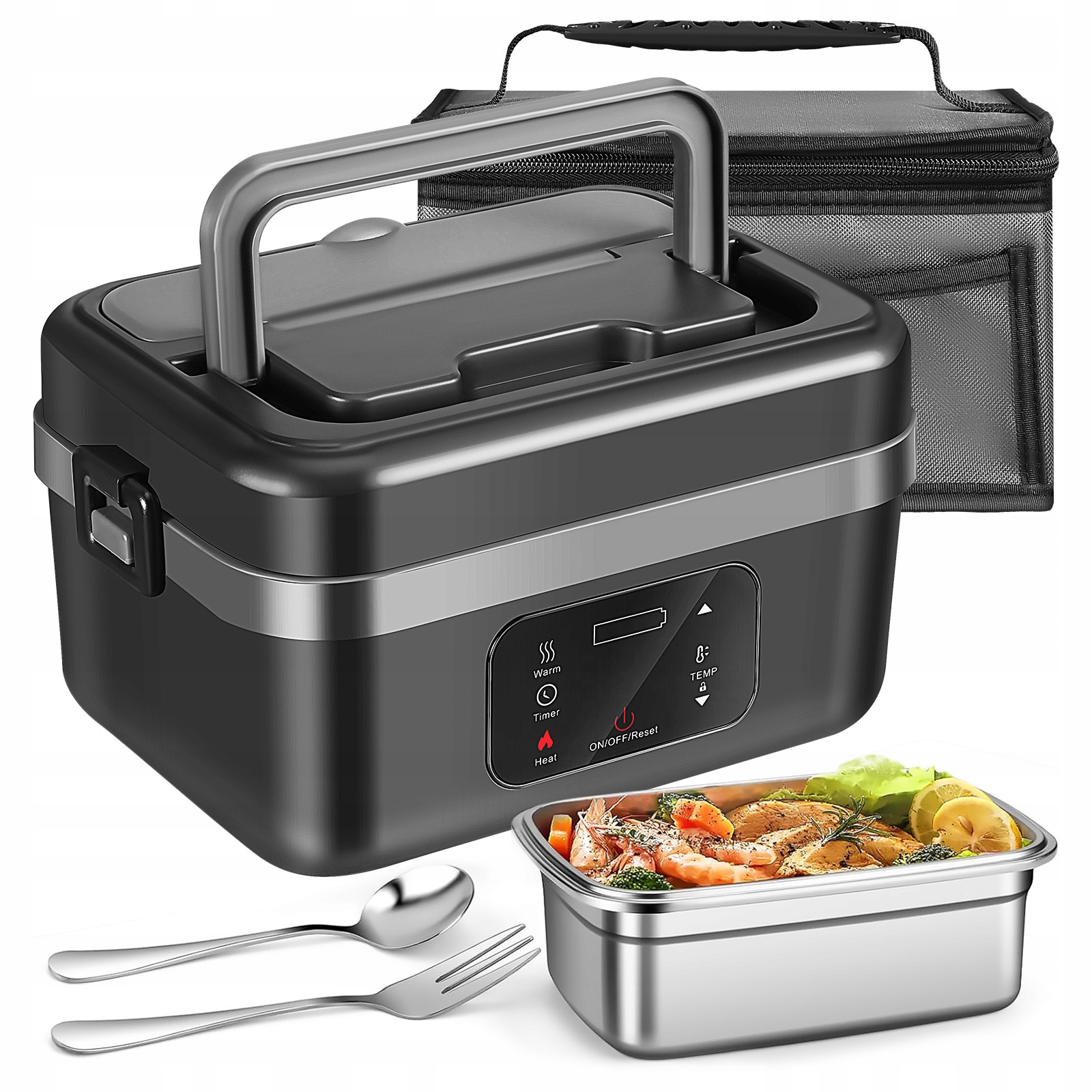 Vyhřívaný obědový box elektrický přenosný ohřívač jídla 60W 1L 16000mAh