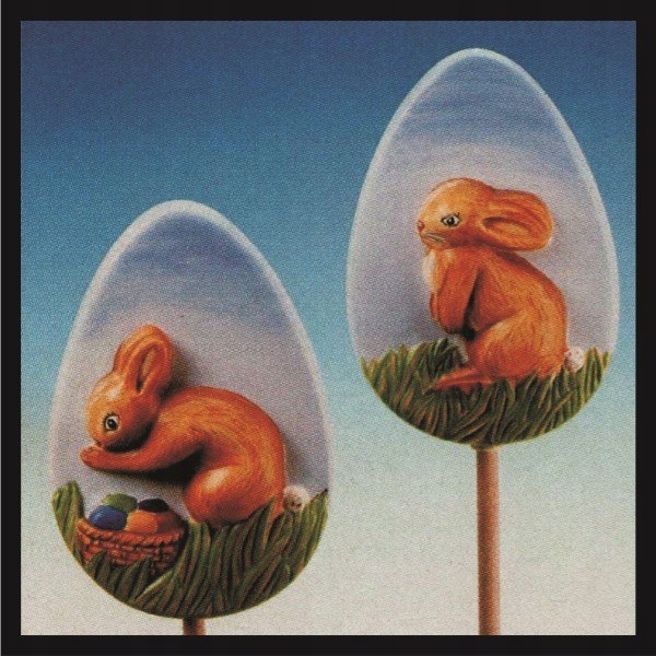 DUŻE PISANKI ZAJĄCE JAJKA FORMA DO ODLEWÓW Z GIPSU Kolor dominujący wielokolorowy