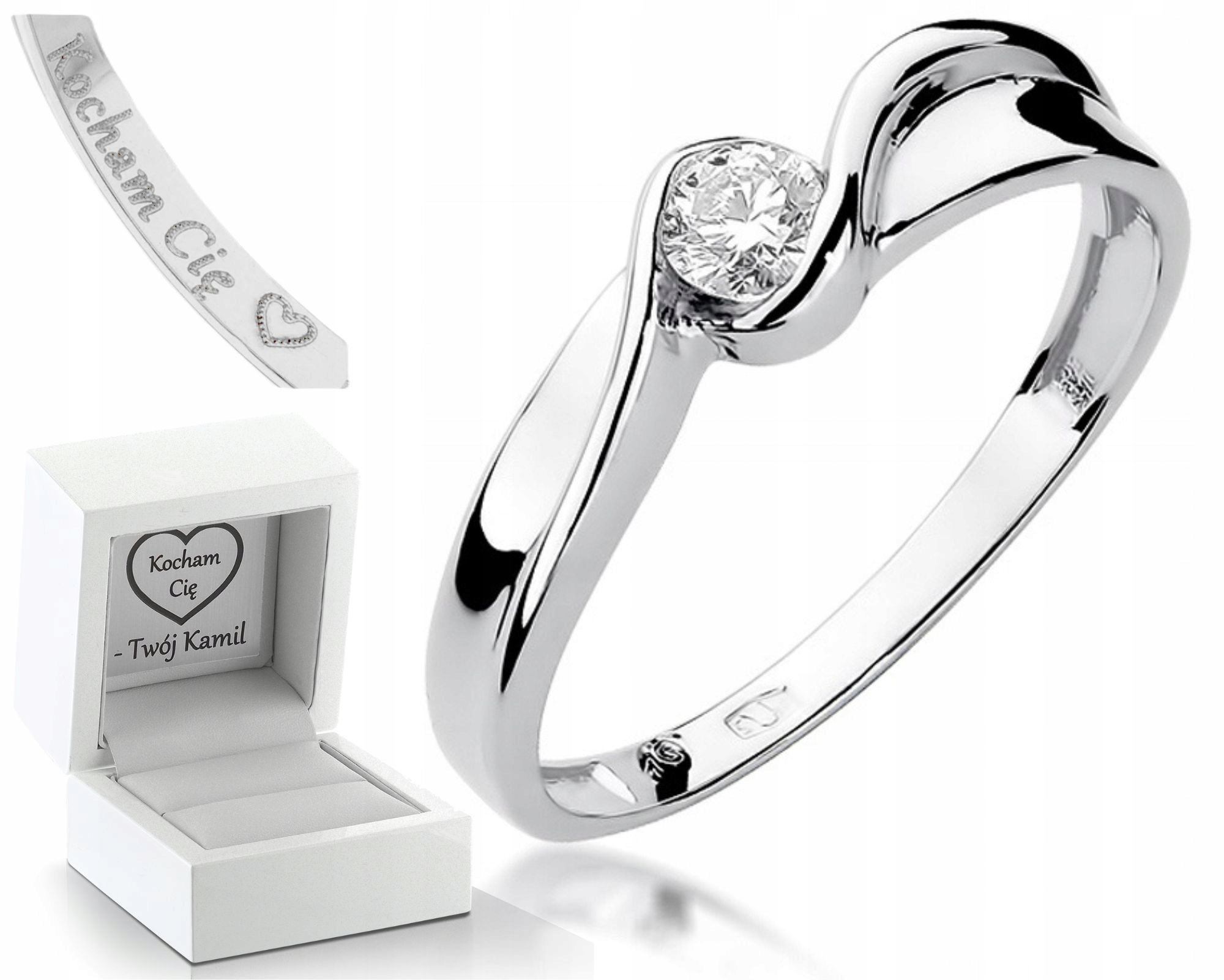 Zlatý Prstýnek Briliant 0,15 Ct Bílé Zlato 585 Zásnubní Dárek