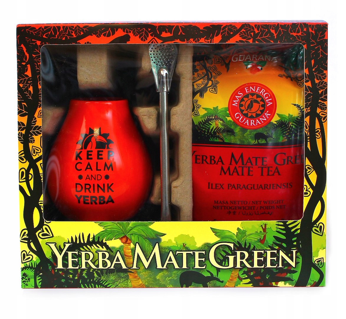 Levně Sada exclusive (yerba mate mas energia guarana 400 g, matero, bombilla)