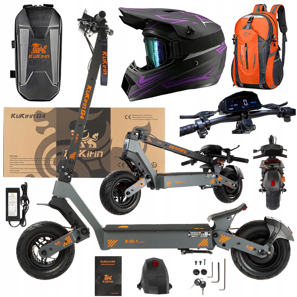KuKirin G4 Skládací elektrická vozidla 2000W 70KM/H 60V 20Ah 75km Dárek