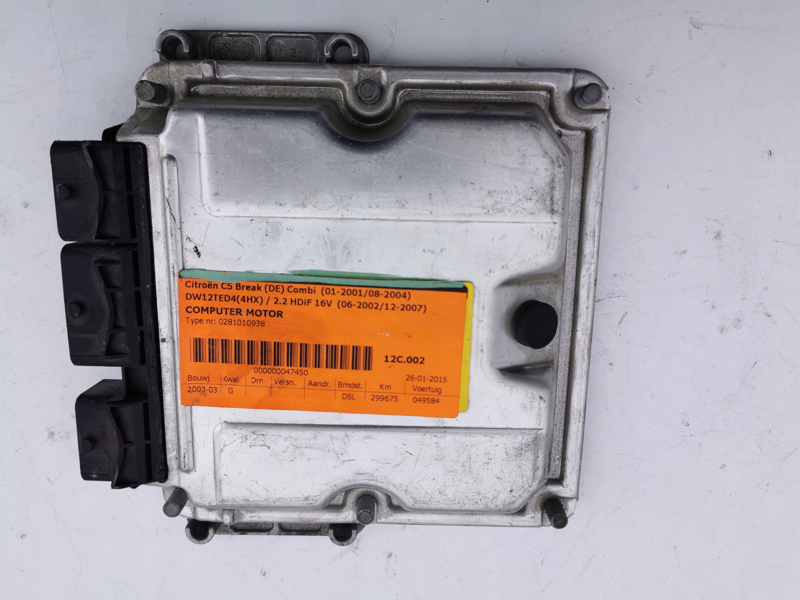 CITROEN C5 2.2HDI 0281010938 9640938180 computer E