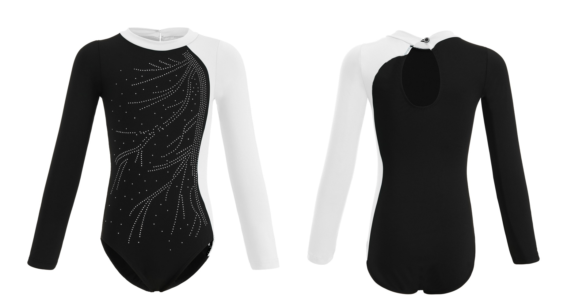 Baletní Body Gymnastické Bílé Asymetrické Baletní Oblečení Velikost 120