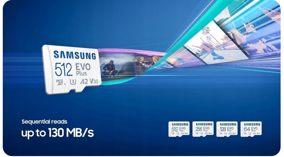Karta micro SD SAMSUNG EVO Plus 512GB 130MB/s Typ karty SDXC