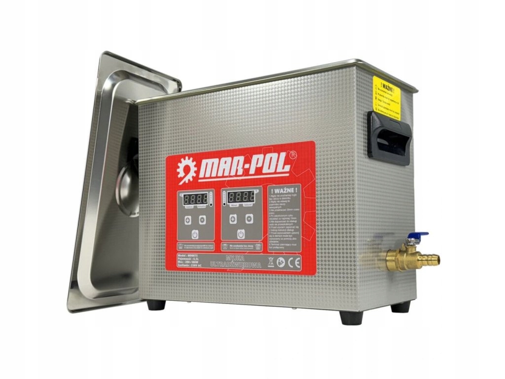 Ultrazvuková čistička 180 W, 6,5 l, nerez M90075