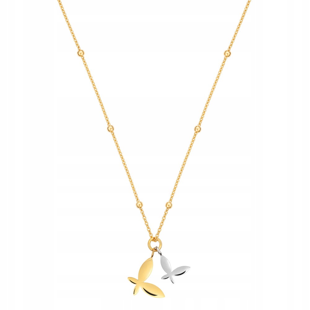 Naszyjnik Pozłacany Motyle Kuleczki Zawieszka Łańcuszek Srebro 925 Sadva