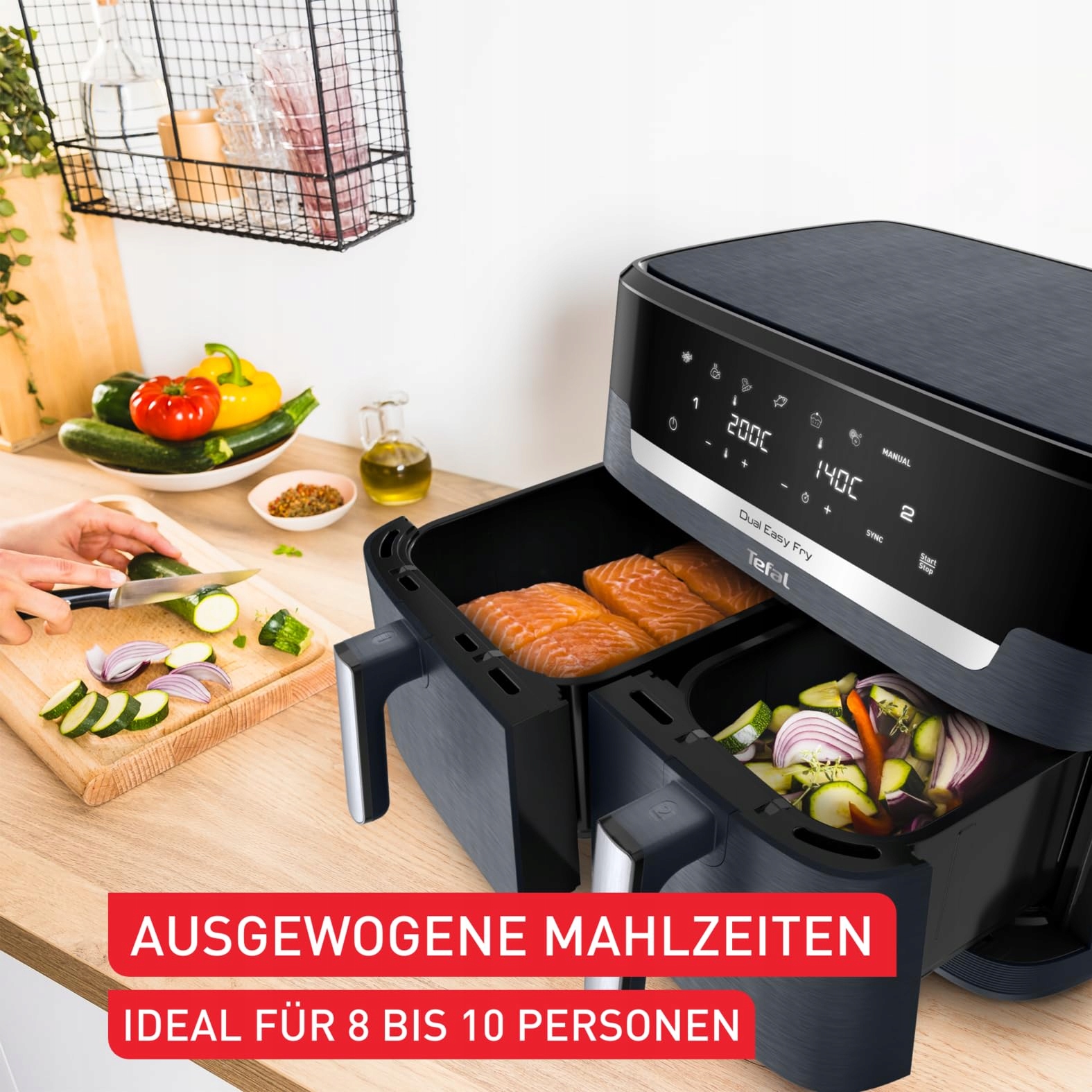 TEFAL Dual Easy Fry XXL Frytkownica Beztłuszczowa 11L 7 Programów Szara — miniatura 7