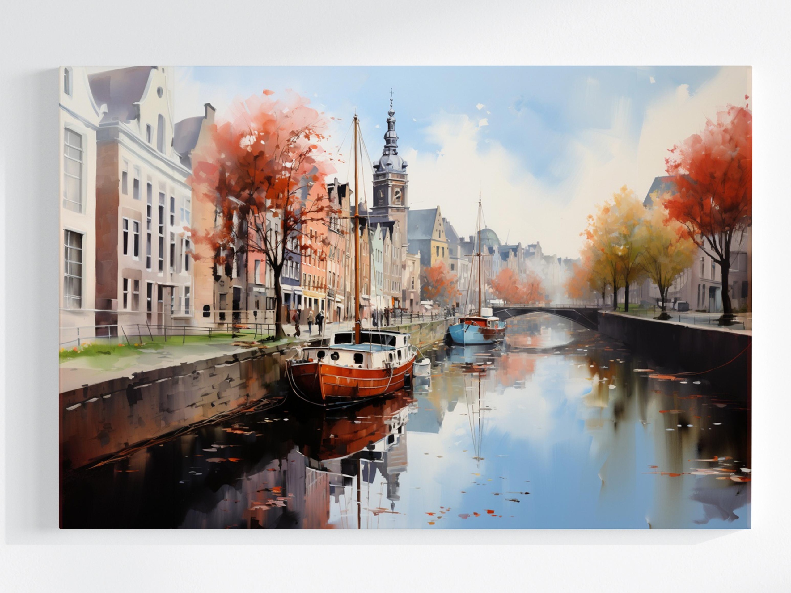 Obraz Na Plátně Canvas Město Staré Kameny Kanál Most Pohled 120x80