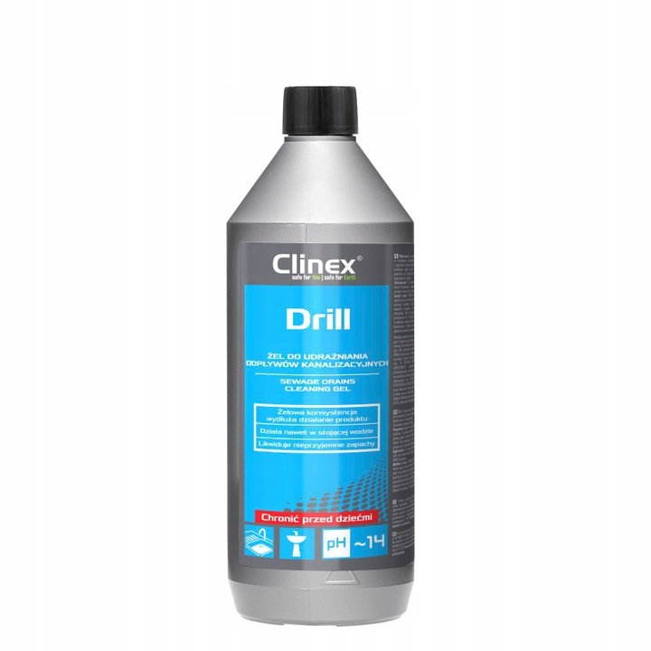 CLINEX DRILL 1L. ŻEL DO UDRAŻNIANIA ODPŁYWÓW KANALIZACYJNYCH