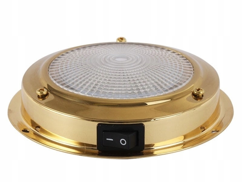 LAMPA KAJUTOWA LED OKRĄGŁA MOSIĄDZ DO ŁODZI/JACHTU