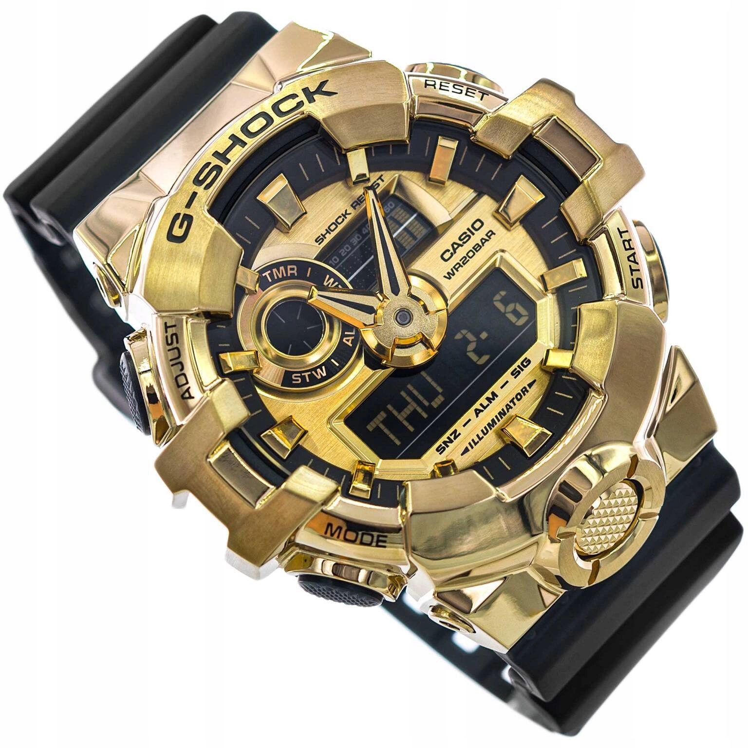 Pánské hodinky Casio GM-700G-9AER G-shock černé s řemínkem, odolné, 20 Bar