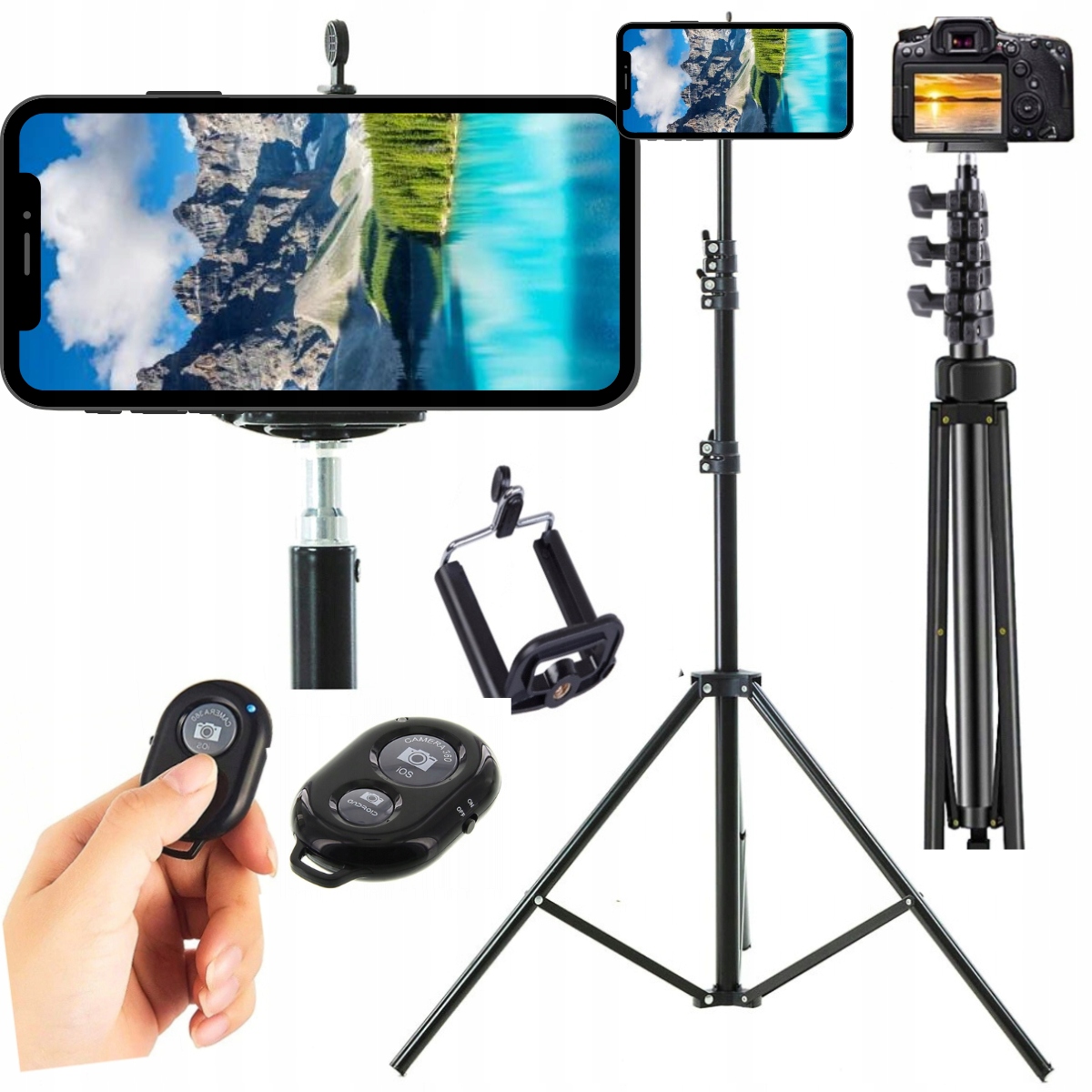 Rozkładany Statyw Do Kamery Wysoki Stojak 4w1 Stabilny Mocny Trójnóg Na Tel