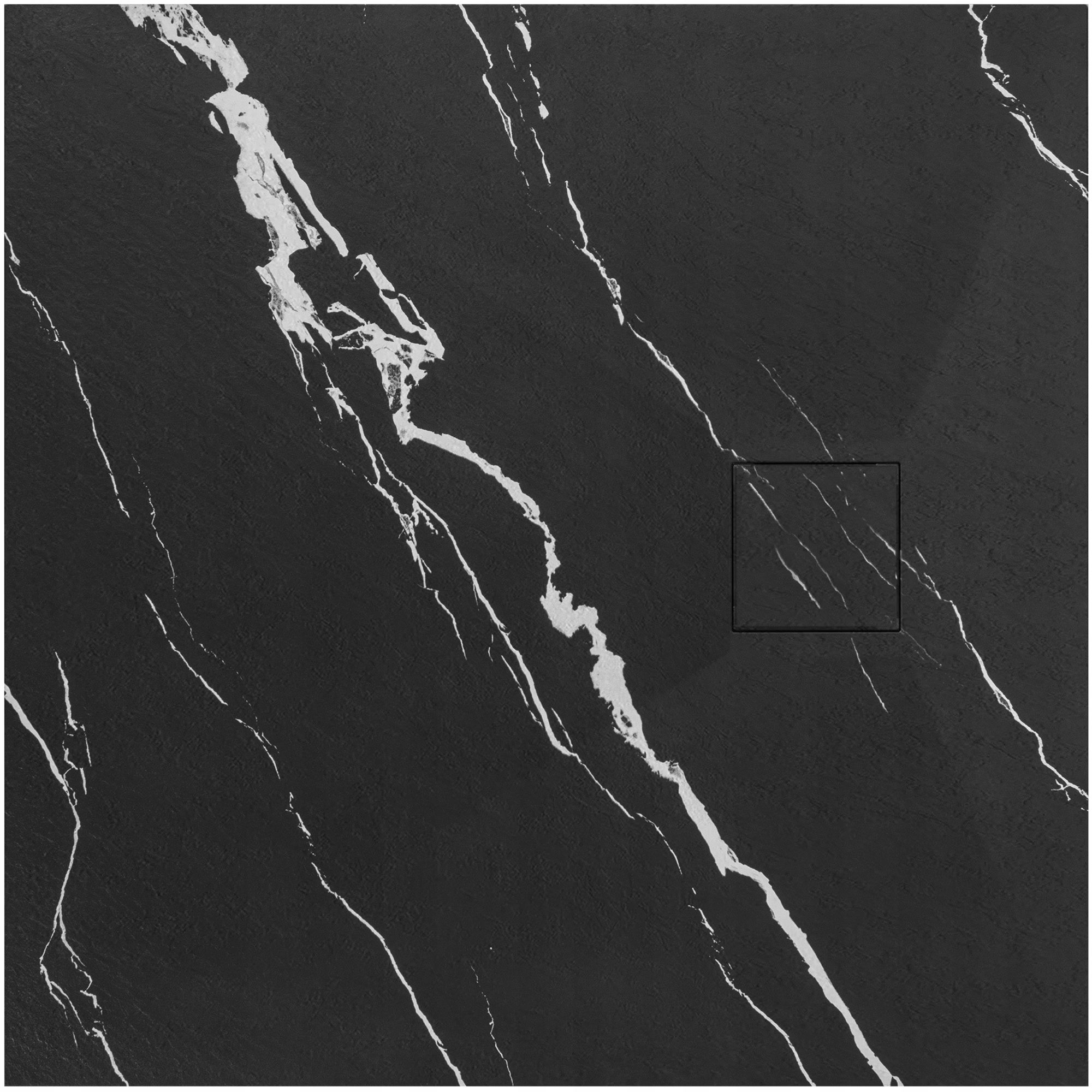 Kamenná sprchová vanička Magnum Carrara černá 90x90 cm