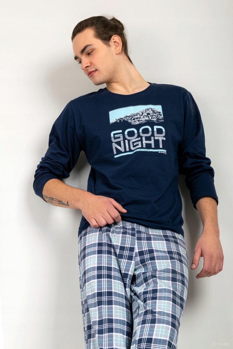 Muzzy Pánské pyžamo Řecko tmavě modré R: M