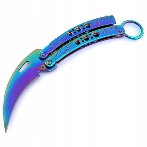 Bsh Adventure Nóż motylkowy karambit N-499B Tęczowy