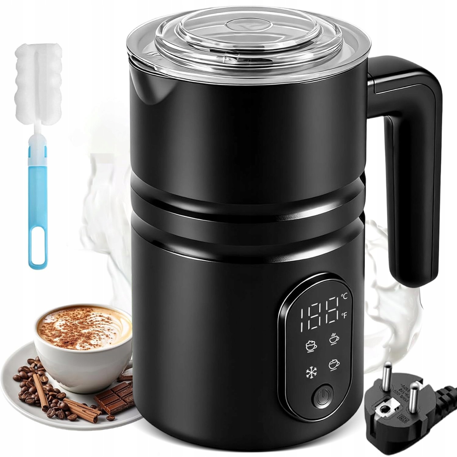 Elektrický Napěňovač Mléka Ohřívač 350 ML 4 Režimy 400W Latte Frappe