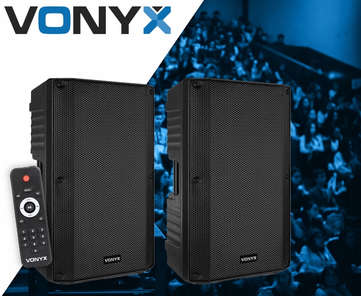 Zestaw aktywny 2x kolumna BT nagłośnienie Vonyx Pasmo przenoszenia 35-18000 Hz