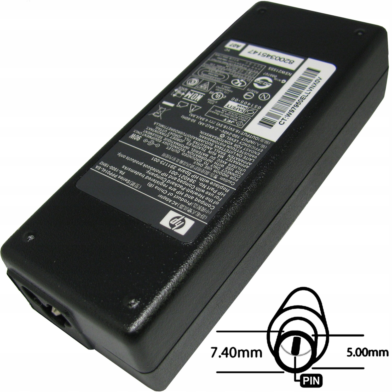 Napájací adaptér 90W 18, 5V, 7.4x5.0, originál Hp 77011014