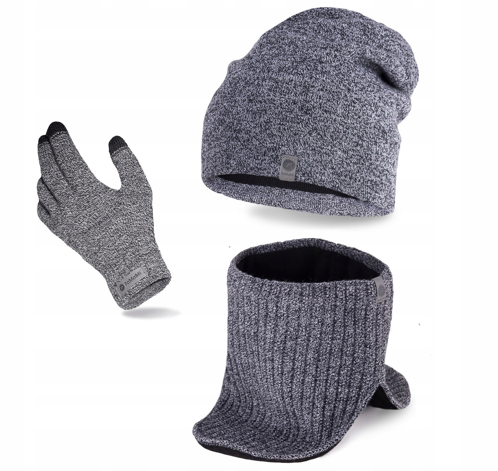 

Czapka beanie + Komin+ rękawice dotyk Pieprz I Sól