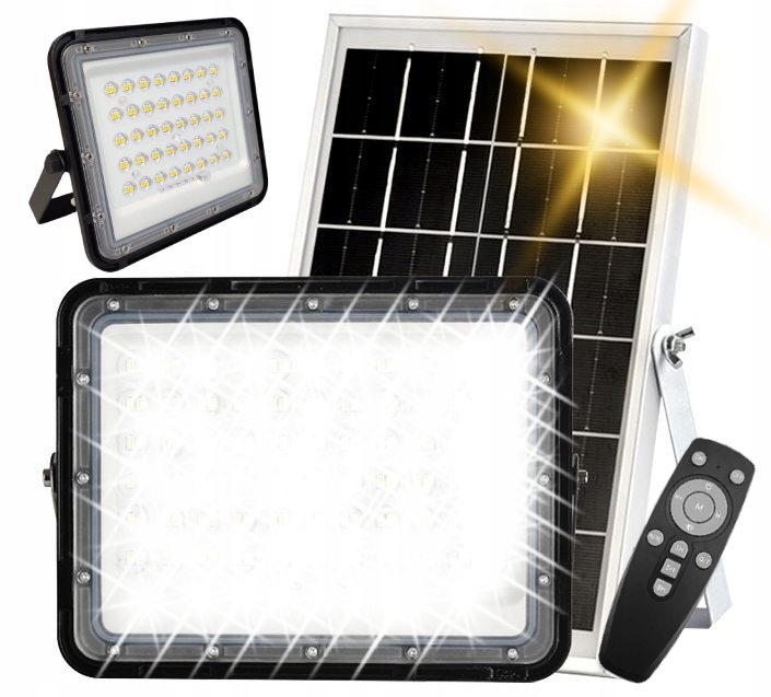 Solární Pracovní Lampa Halogen 80 Led Diod 100W Dálkový Ovladač 6500K