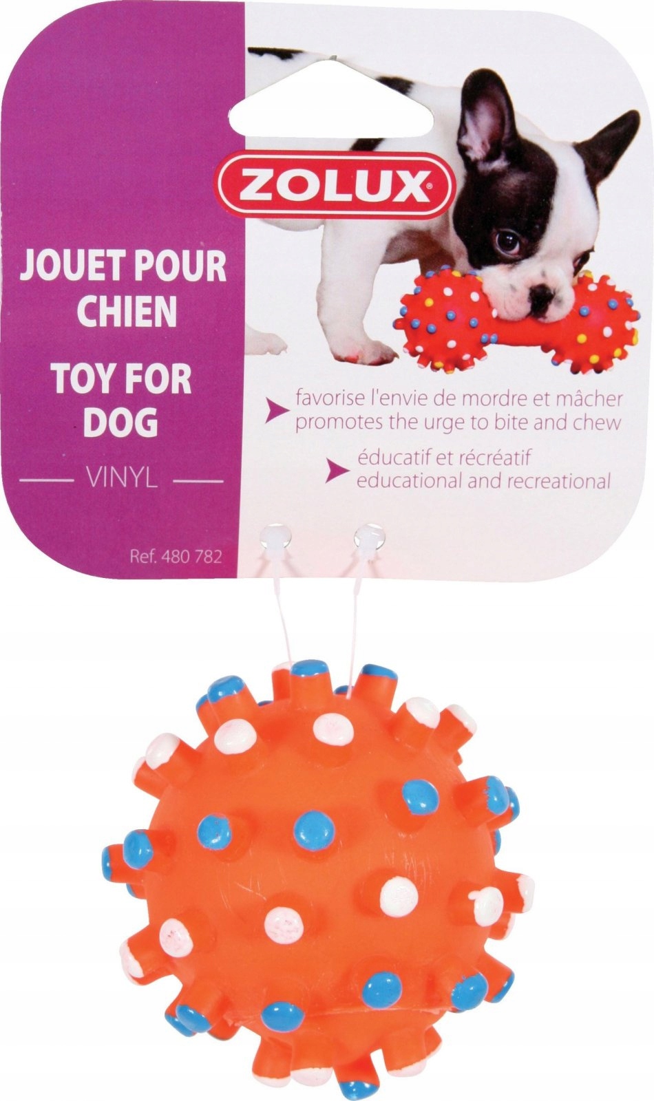 

Zolux Zabawka winylowa Piłka z wypustkami 7 cm