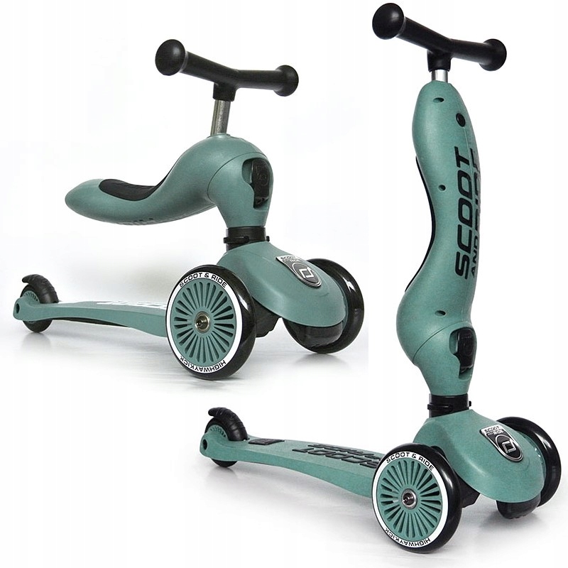 SCOOTANDRIDE Forest ZESTAW HULAJNOGA Jeździk 2w1 + KASK z LED XXS do S 1+ Kod producenta 96269