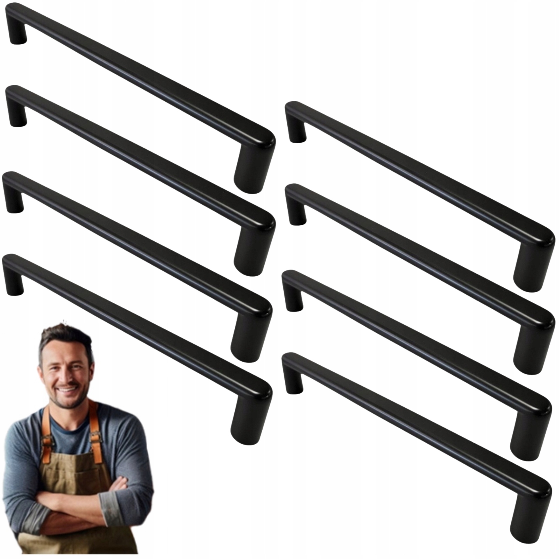 Nábytkový držiak na skrinku do zásuvky Marcali 192 mm čierny mat 8ks