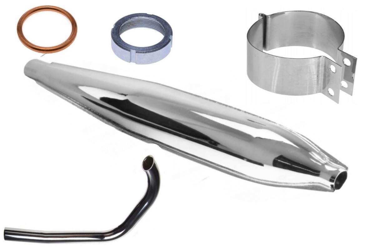 TŁUMIK WYDECH RURA WSK 125 KOLANKO OBEJMA NAKRĘTKA