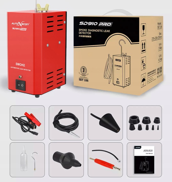 TESTER SZCZELNOŚCI SILNIKA RUR WĘŻY GENERATOR DYMU Kod producenta SD910PRO