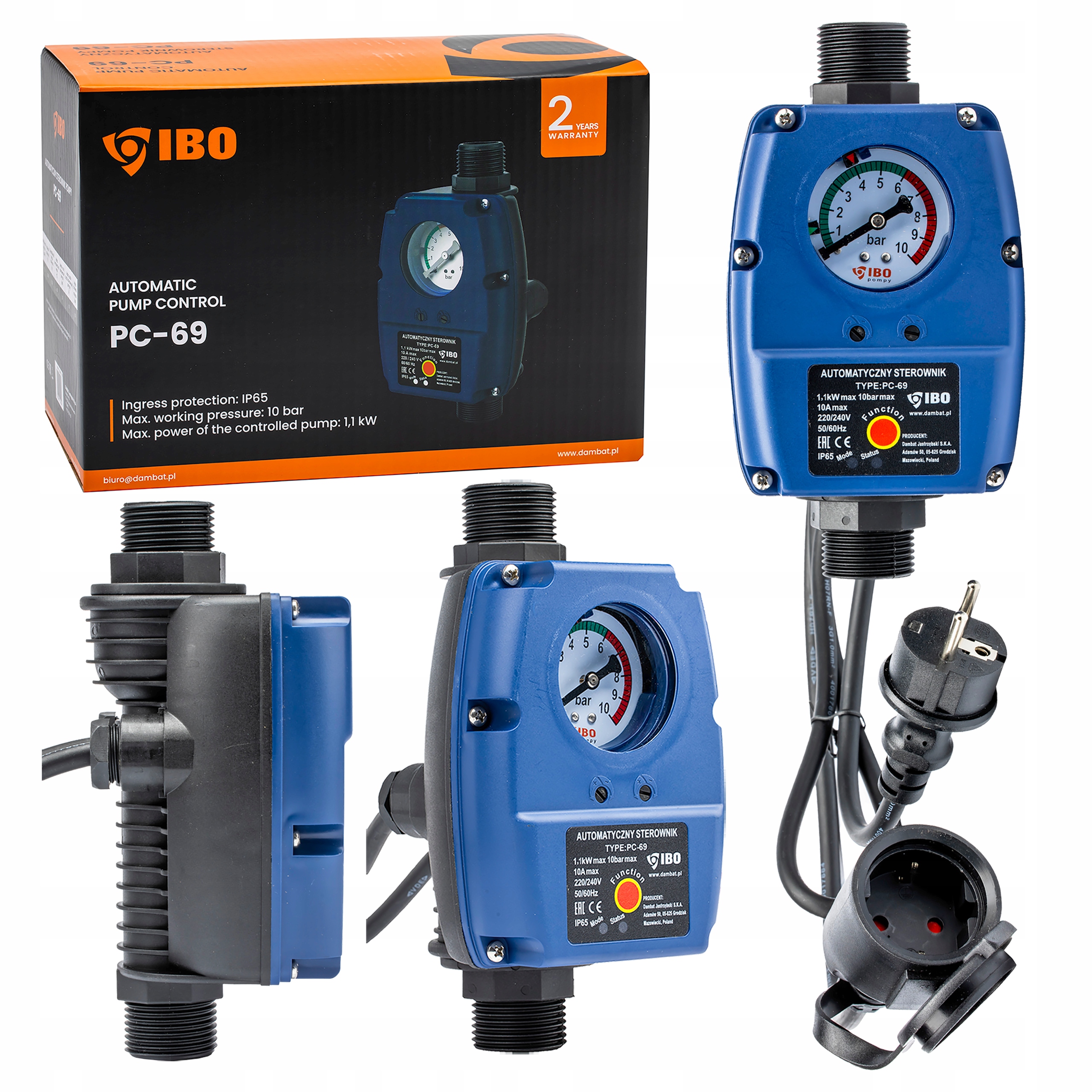 WŁĄCZNIK WYŁĄCZNIK CIŚNIENIOWY STEROWNIK AUTOMATYCZNY SUCHOBIEG PC-69 POMPY