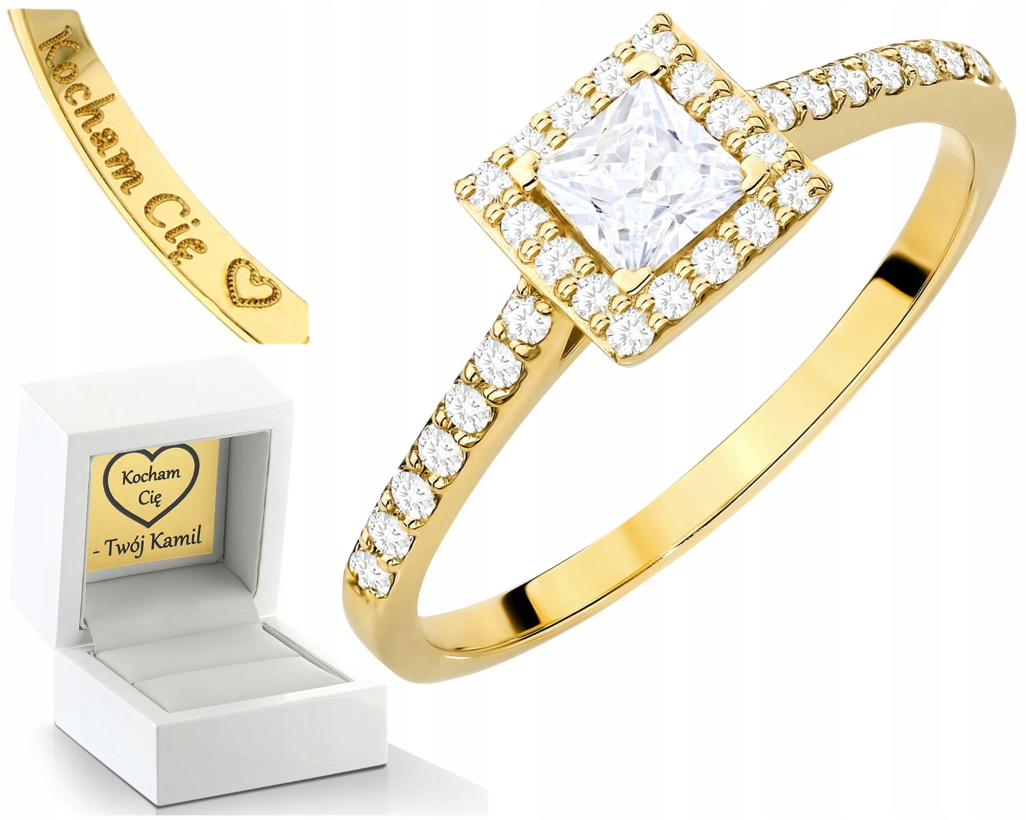 Prstýnek Prsten S Diamanty 585 Zlato Bonus Gravírování