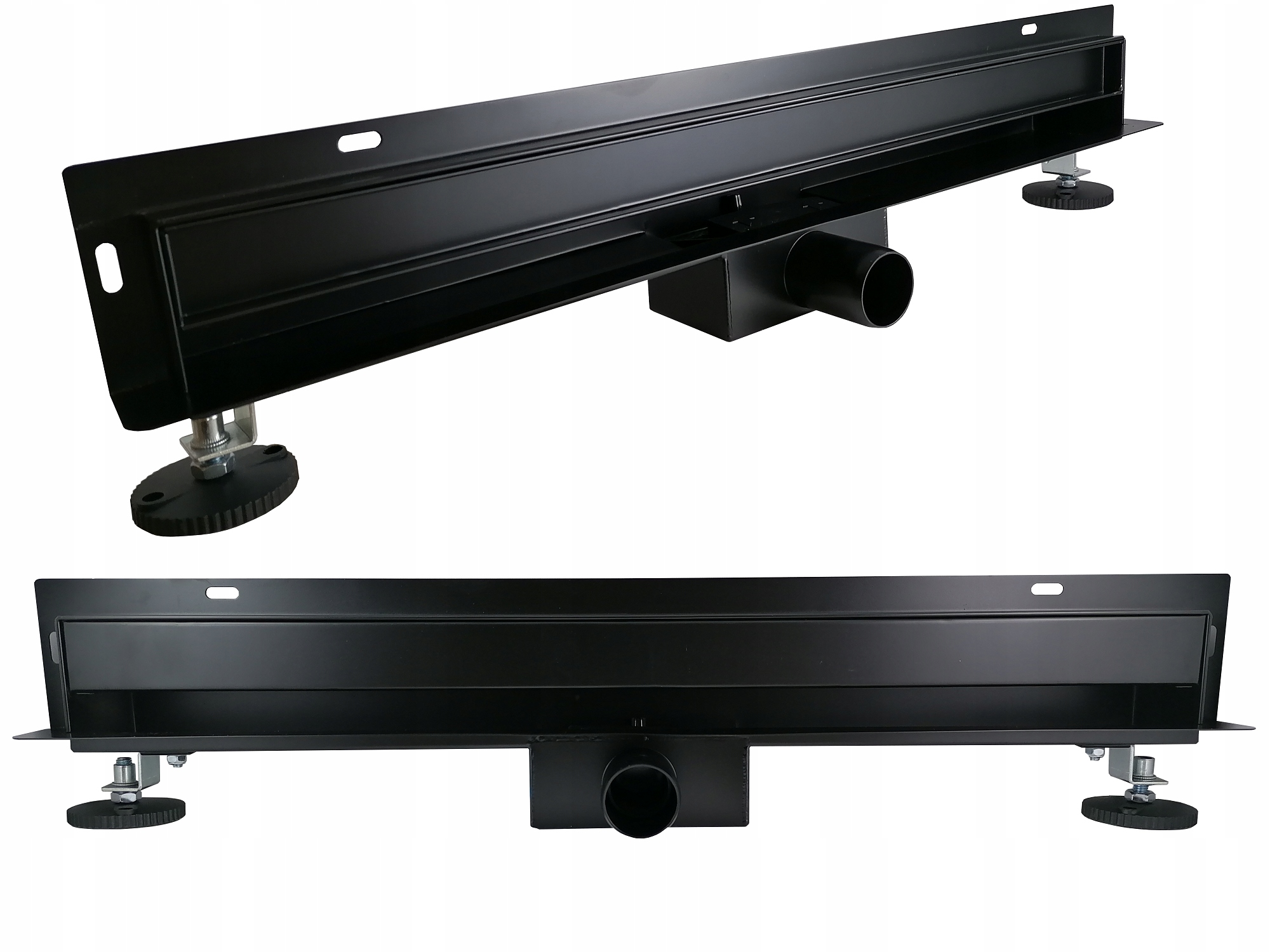Sprchový lineárny odtok 90 cm nízky 52 mm pod dlažbu 2v1 Čierny