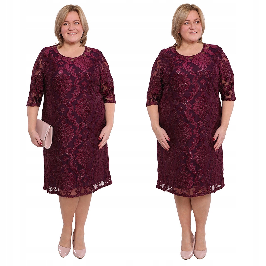 Fialové šaty se vzorem, velikost 48