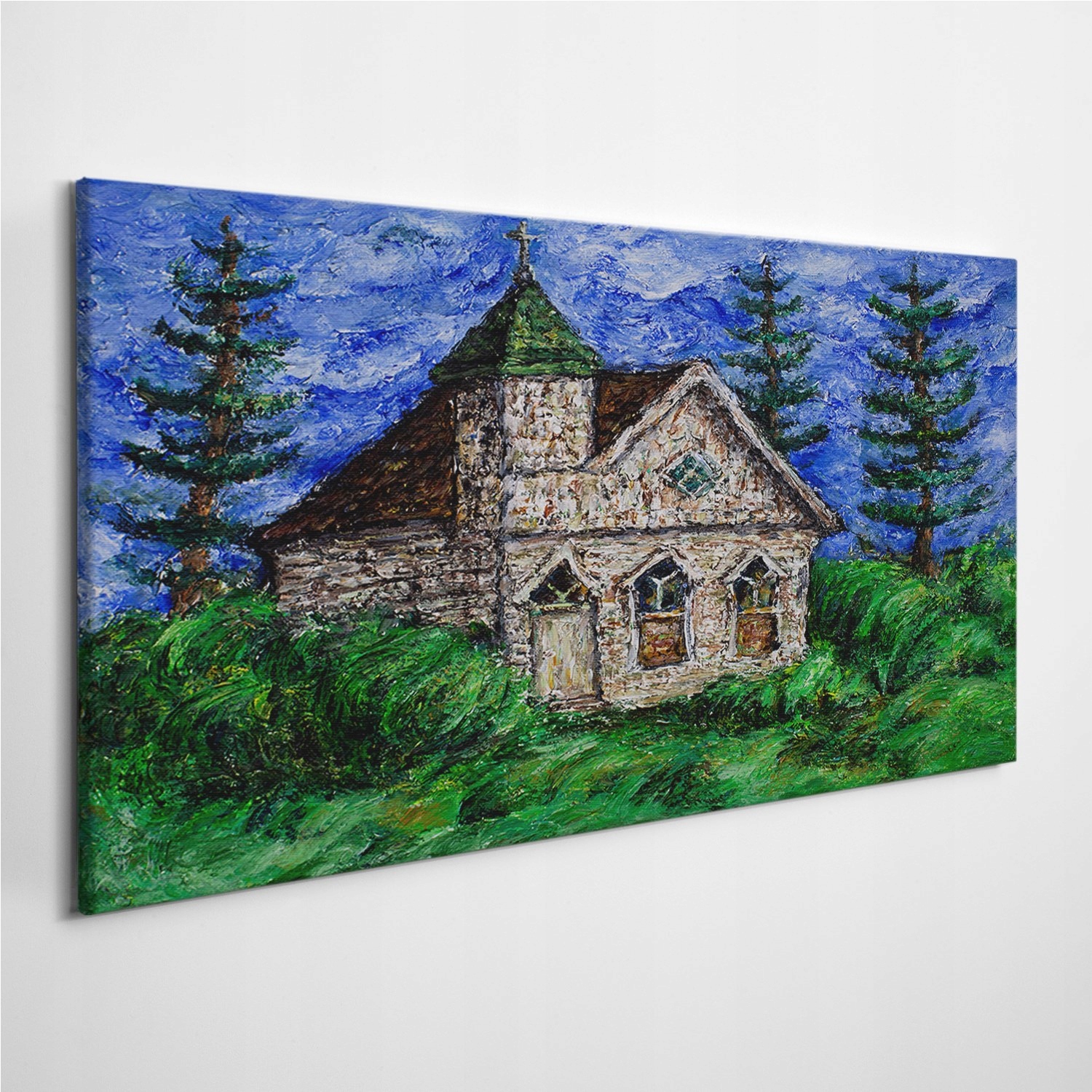 

Fotoobraz na ścianę Krajobraz Łąka Kościół 120x60