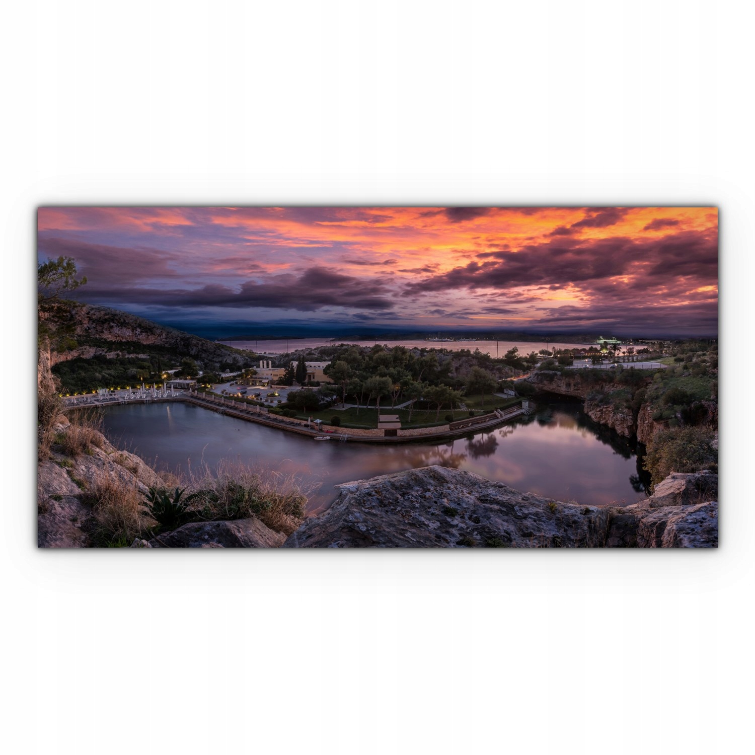 

foto-obraz na płótnie 120x60 Grecja Zachód Słońca