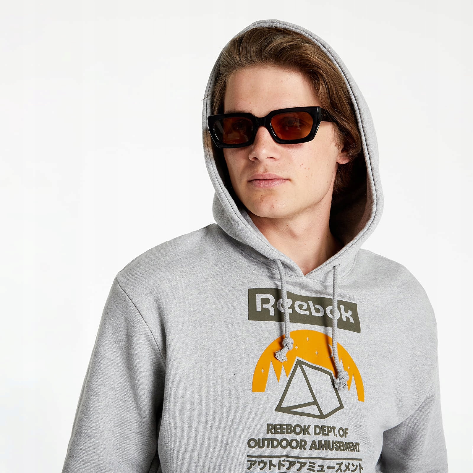 Pánská mikina Reebok Classics camping graphic bavlněná s kapucí šedá S